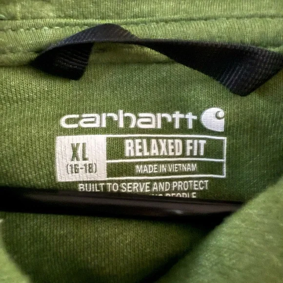 Carhartt Green Hoodie with Logo Sleeve - Picture 2 of 3